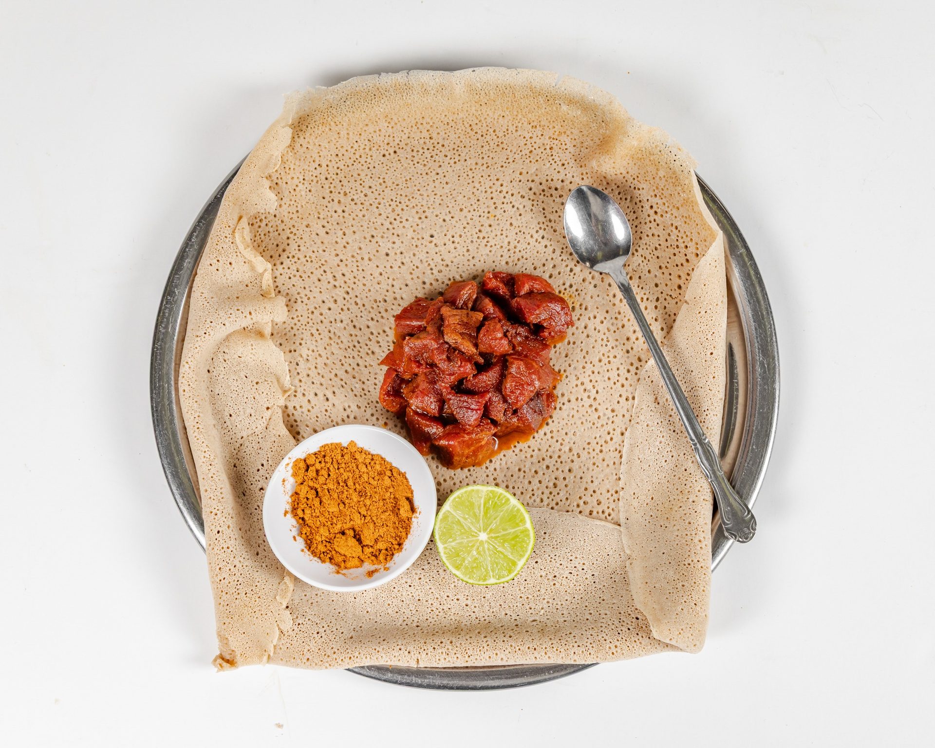 Dishes on injera